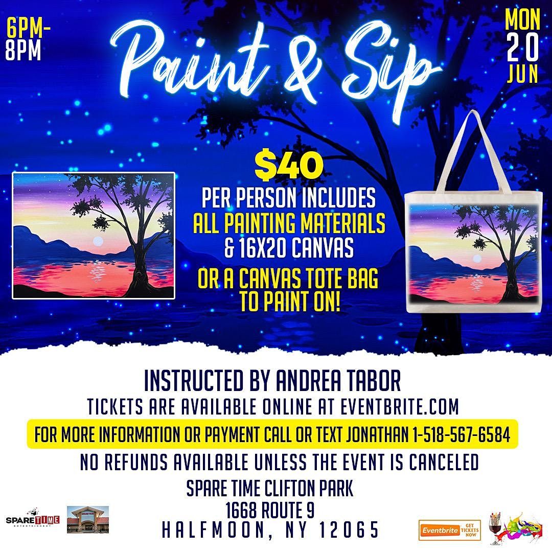 PAINT AND SIP Spare Time Clifton Park June 20, 2022