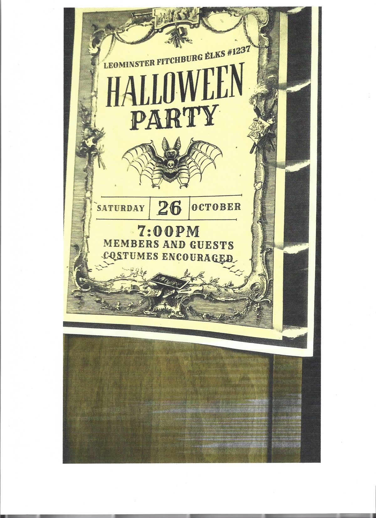 Members & Guests Halloween Party 134 N Main St, Leominster, MA