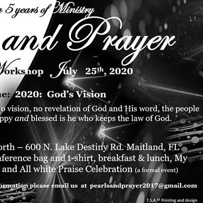 Contact us at 313 505 7116  or pearlsandprayer2017@gmail.com for inforation