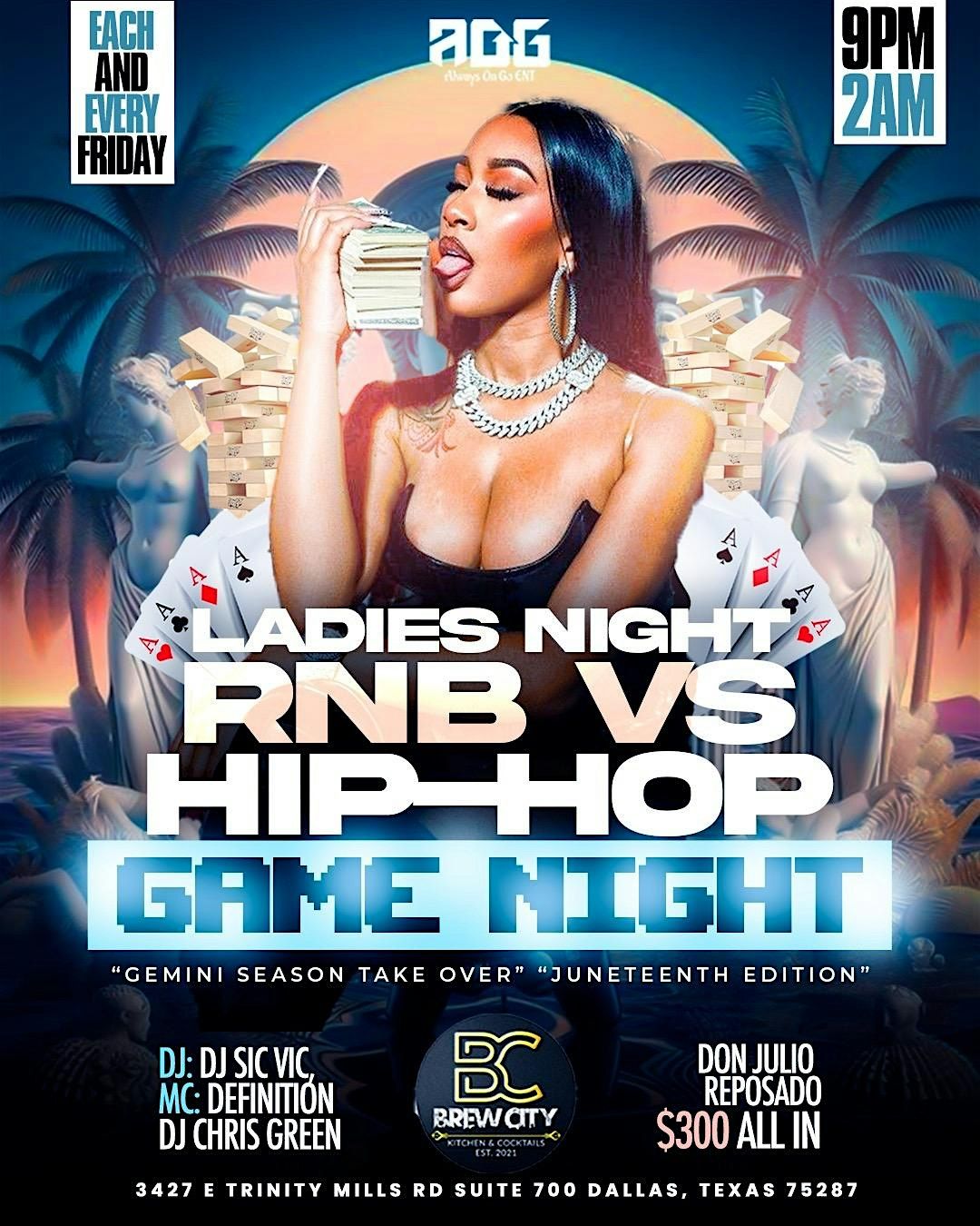 Hip Hop Vs RnB Happy Hour + Adult Game Night + Ladies Night