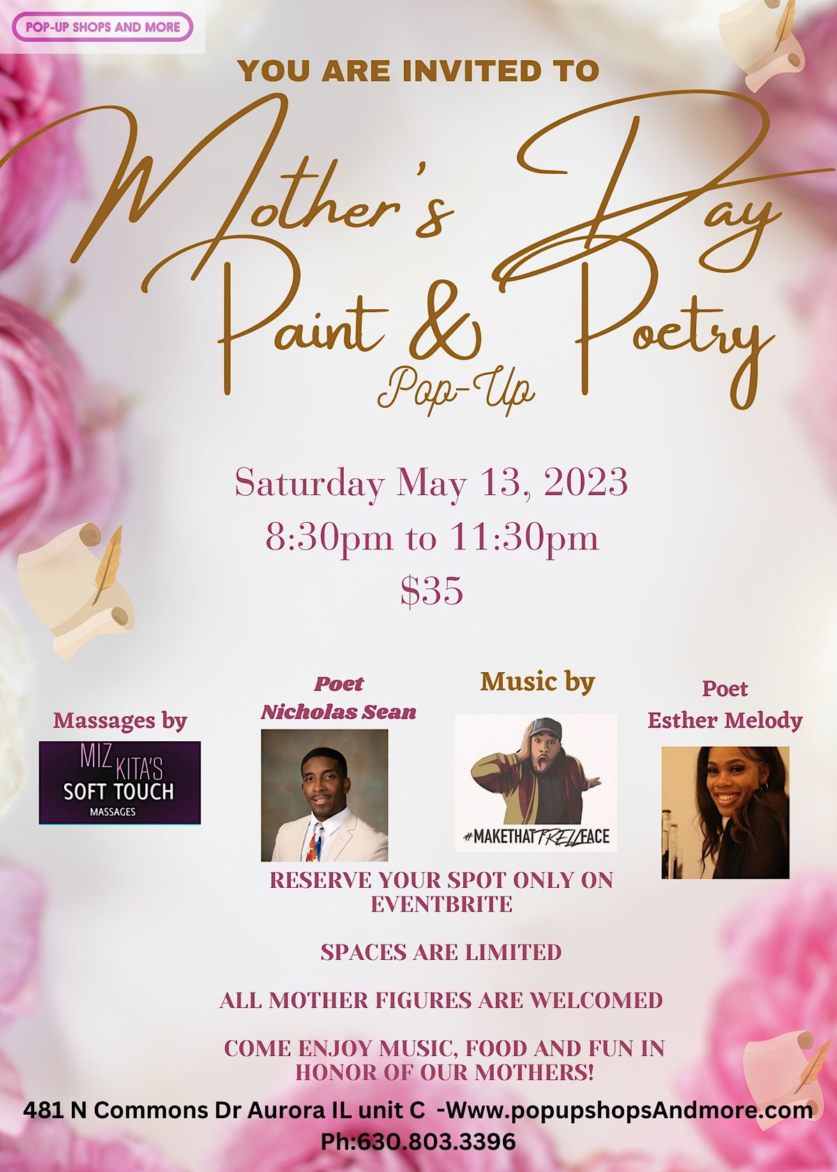 Motherss Day Paint Poetry 481 N Commons Dr Aurora IL May 13 To motherss-day-paint-poetry-481-n-commons-dr-aurora-il-may-13-to