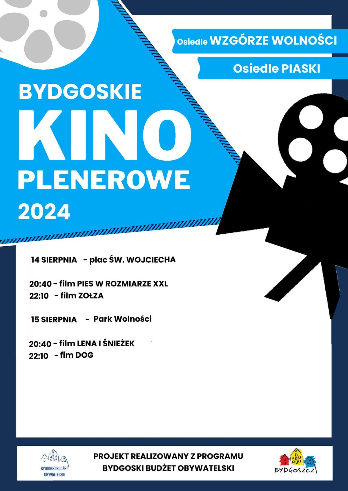 Bydgoskie Kino Plenerowe 2024 Osiedle Piaski bydgoszcz August 14