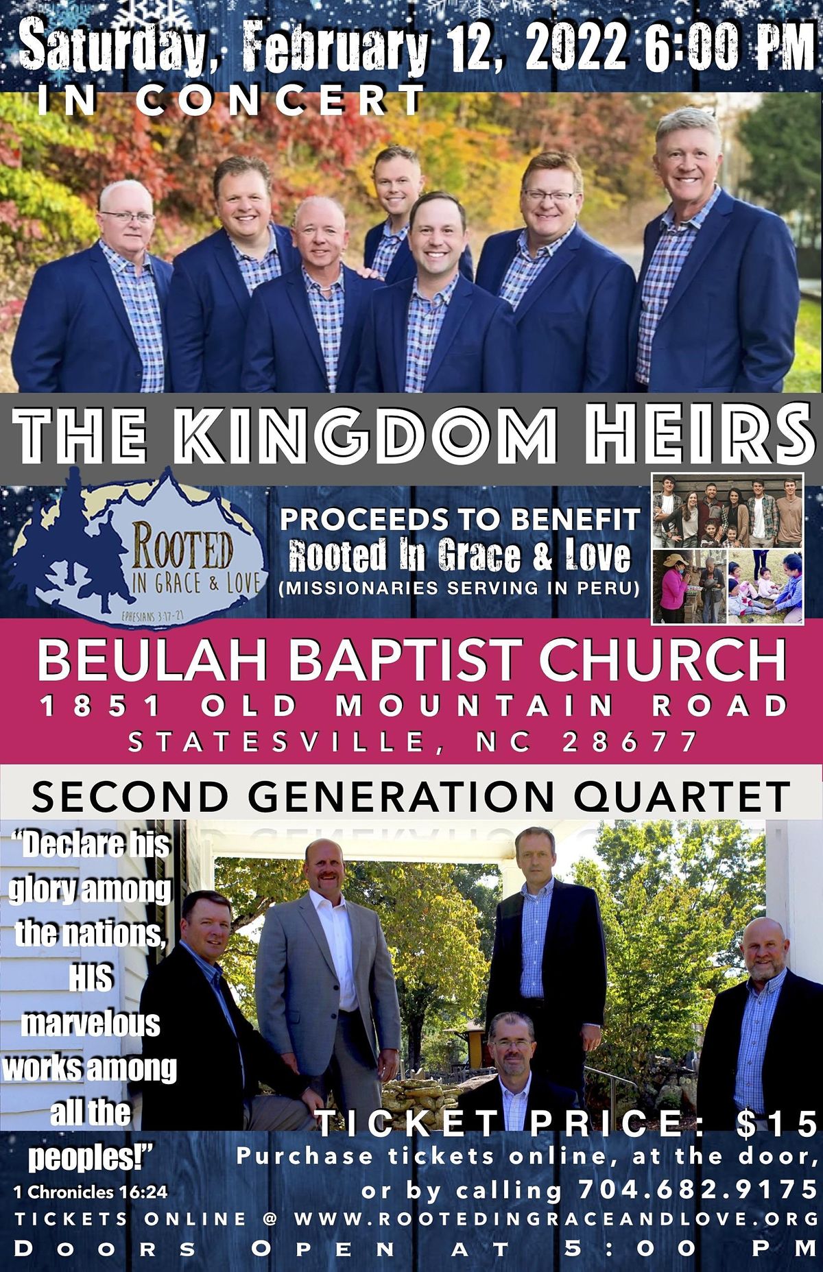 Kingdom Heirs Schedule 2022 The Kingdom Heirs And Second Generation Quartet | Beulah Baptist Church,  Statesville, Nc | February 12, 2022