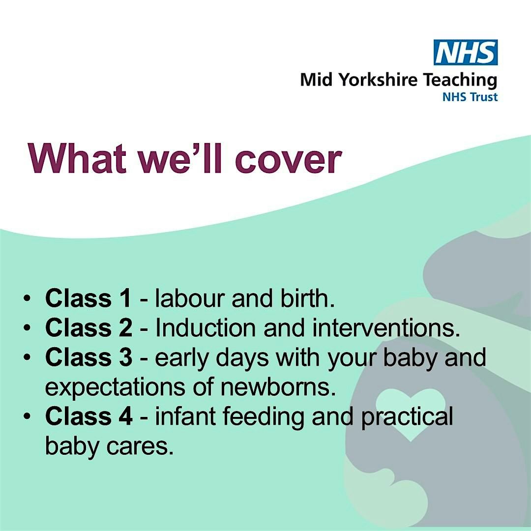 Face to Face Antenatal Classes 1-4 (4 week course)