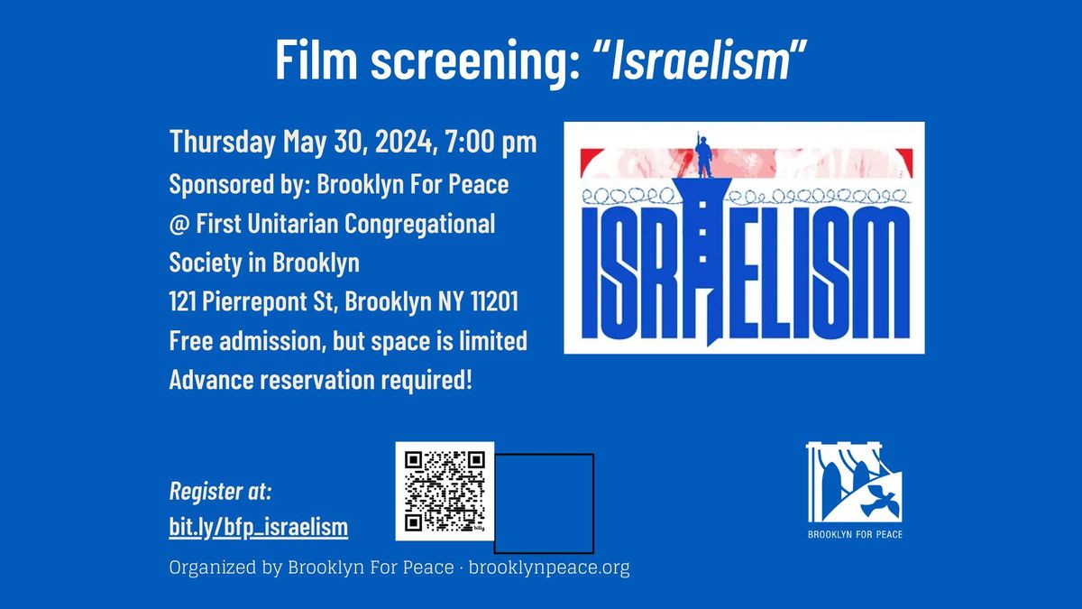 Film Screening: "Israelism" | First Unitarian Congregational Society In ...