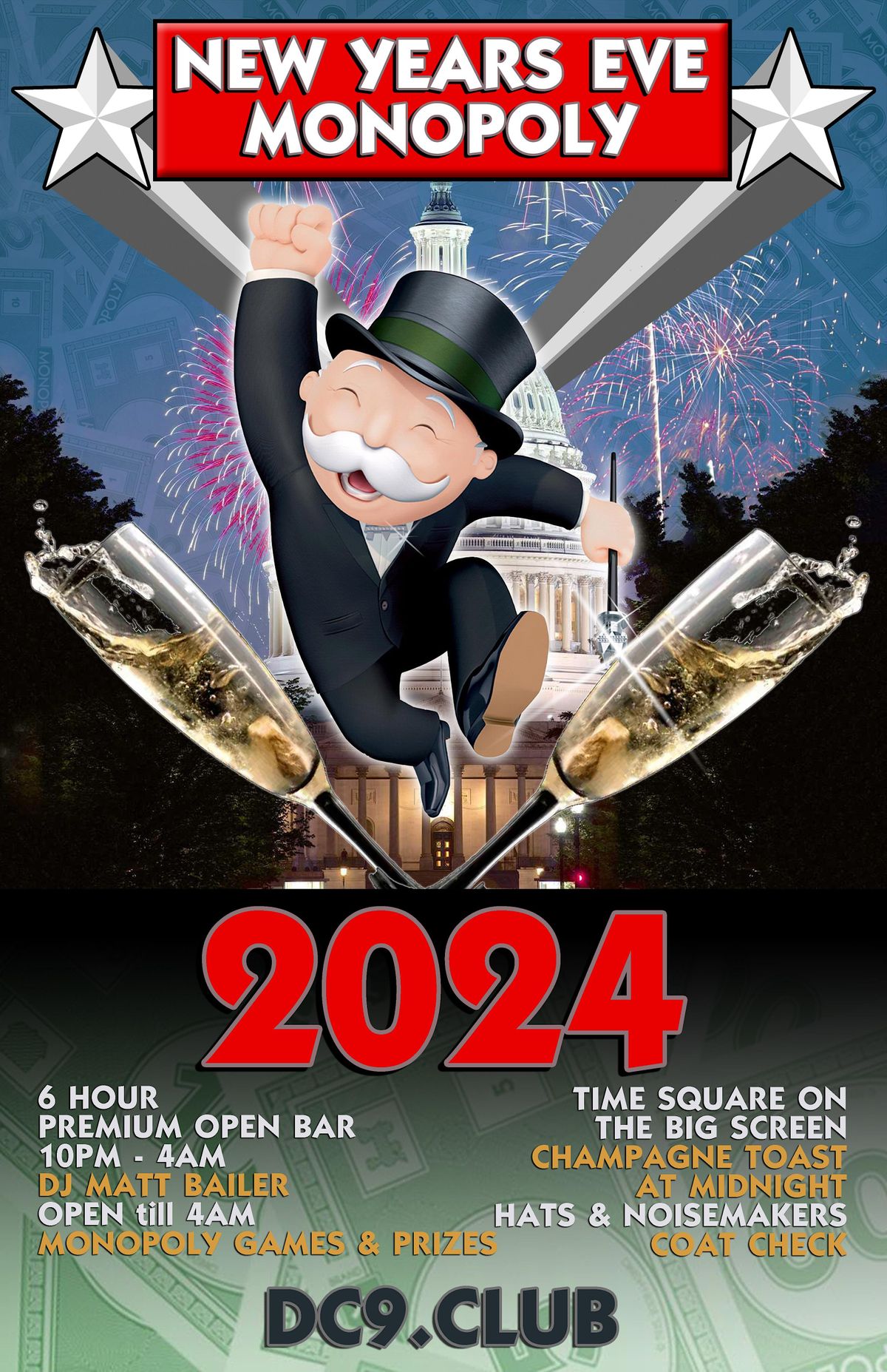 New Years Eve MONOPOLY 2024 DC9 Washington, DC December