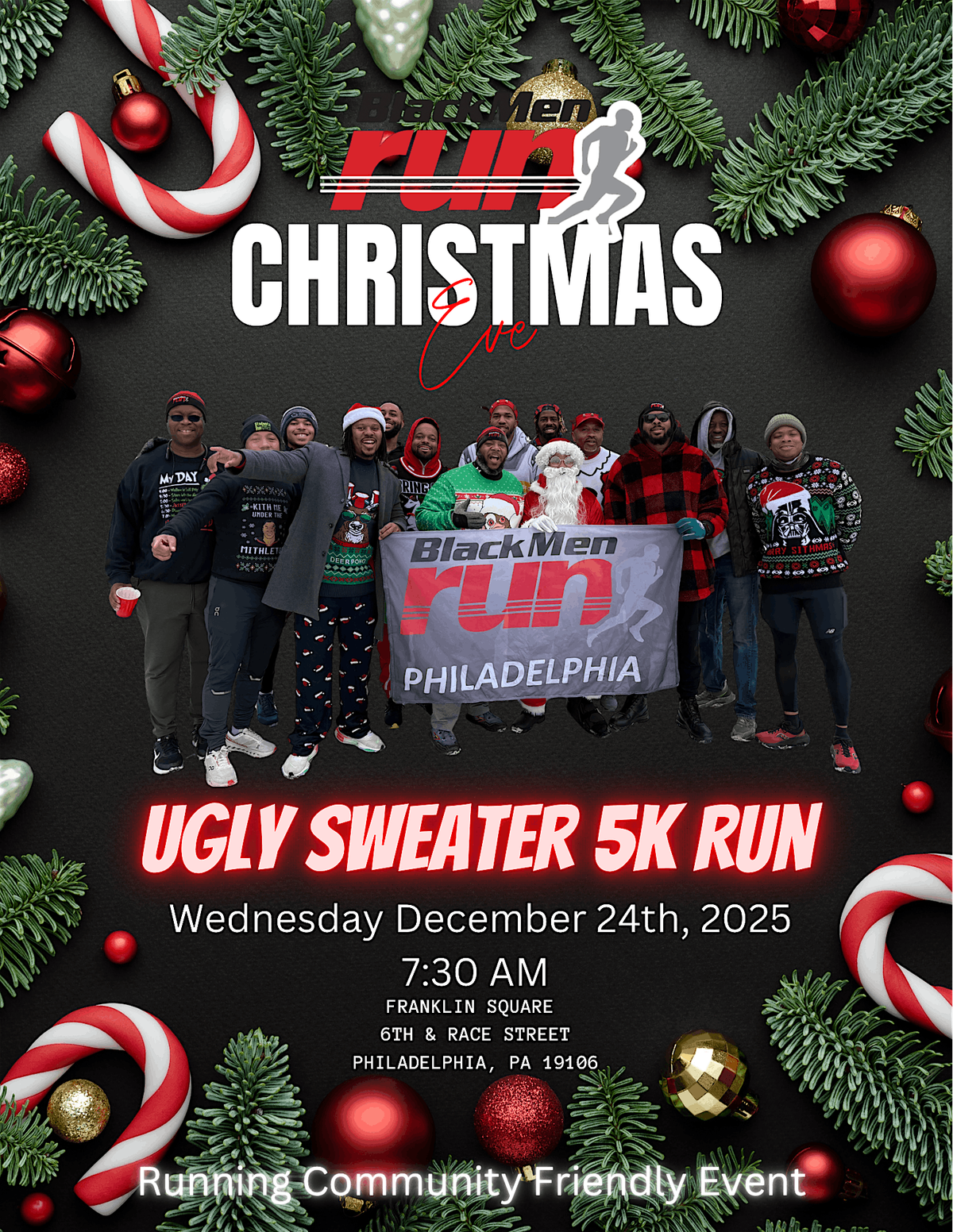 Black Men Run Philly's Christmas Eve Ugly Sweater Run