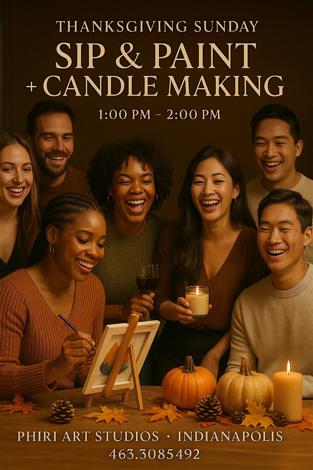 Thanksgiving sip and paint \/ candle making: \u201cAfrobeats vs. R&B\u201d