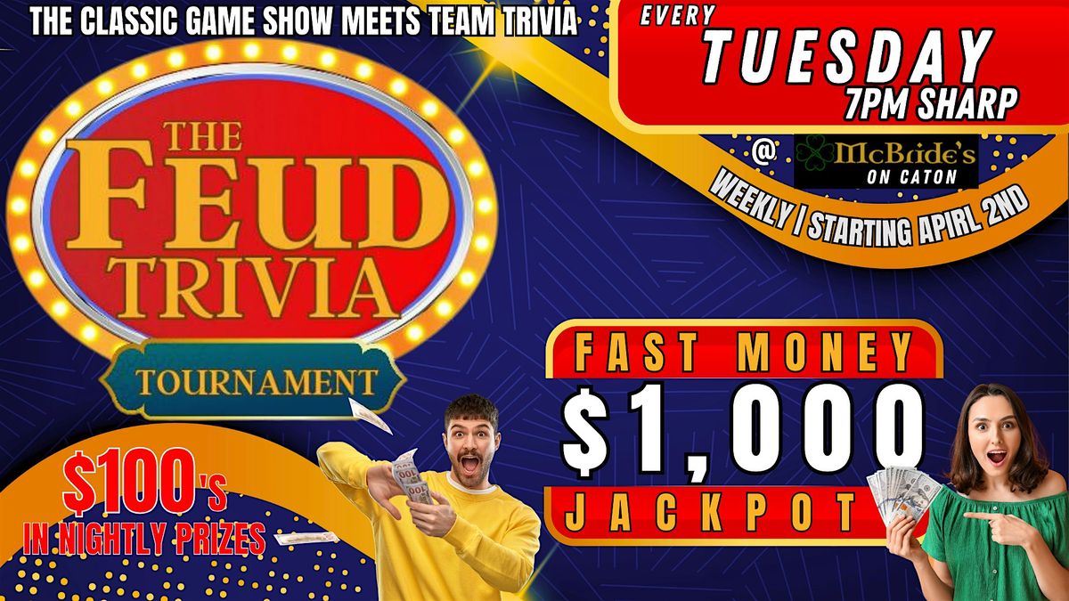 $1000 Family Feud Tournament @ McBride's Plainfield