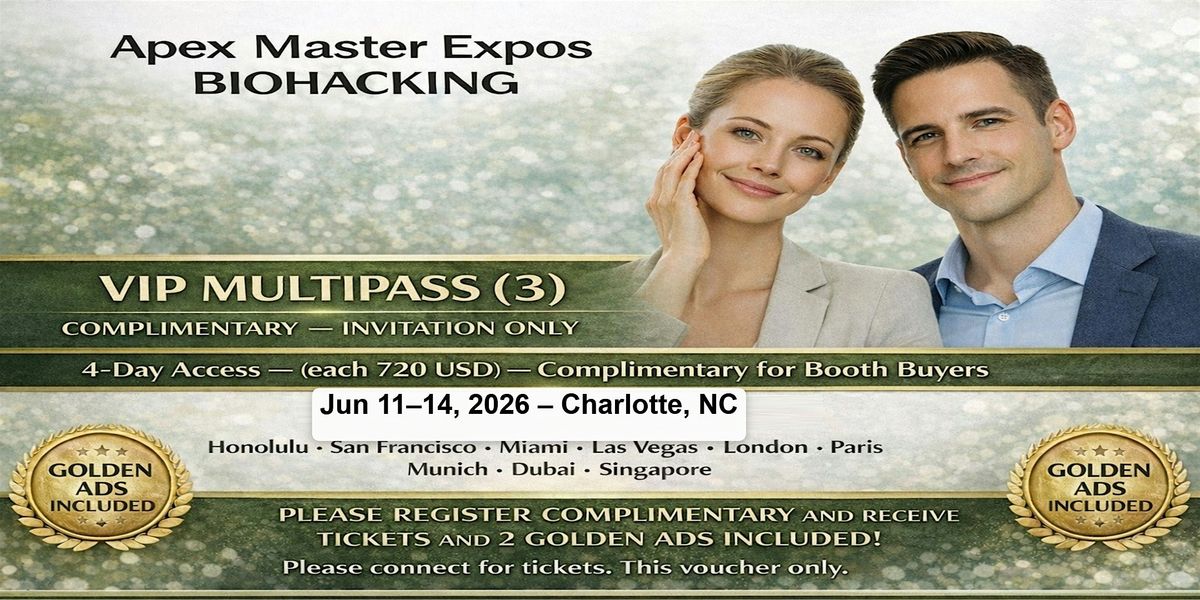 Apex Biohacking Masters Expos in Charlotte, NC