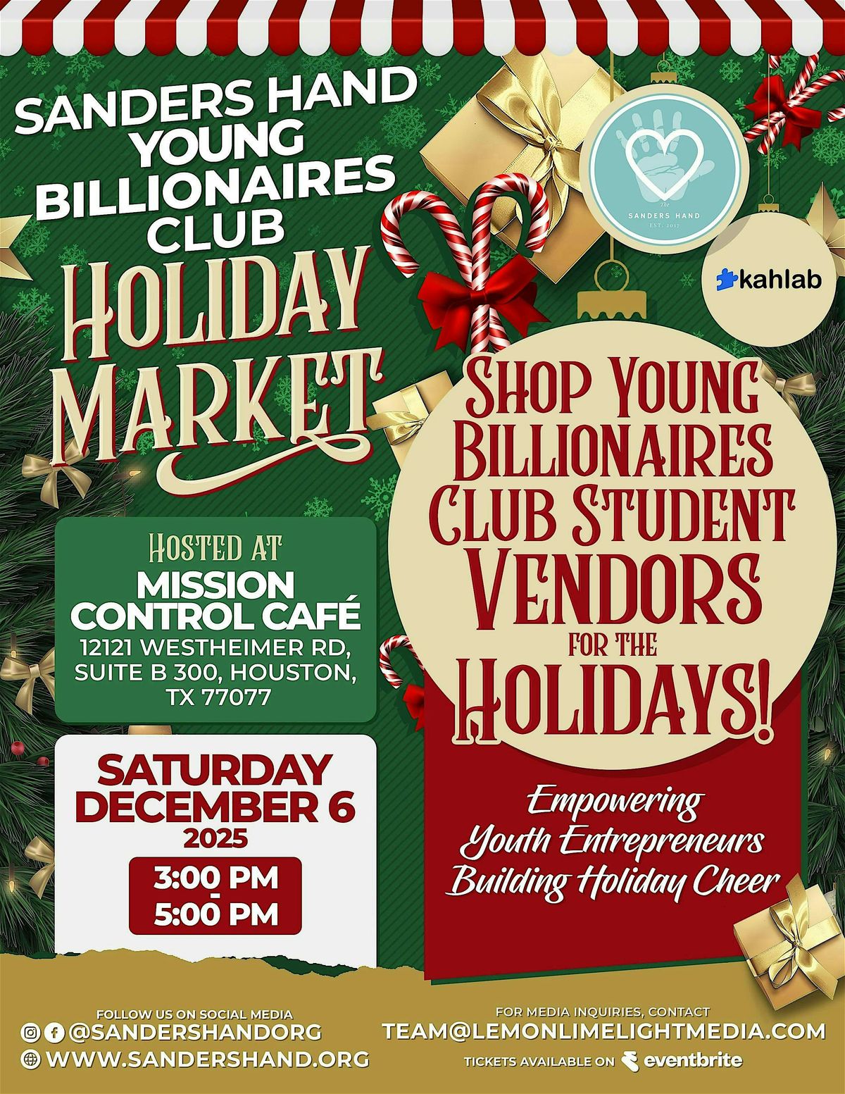 Sanders Hand Young Billionaires Club Christmas Holiday Market
