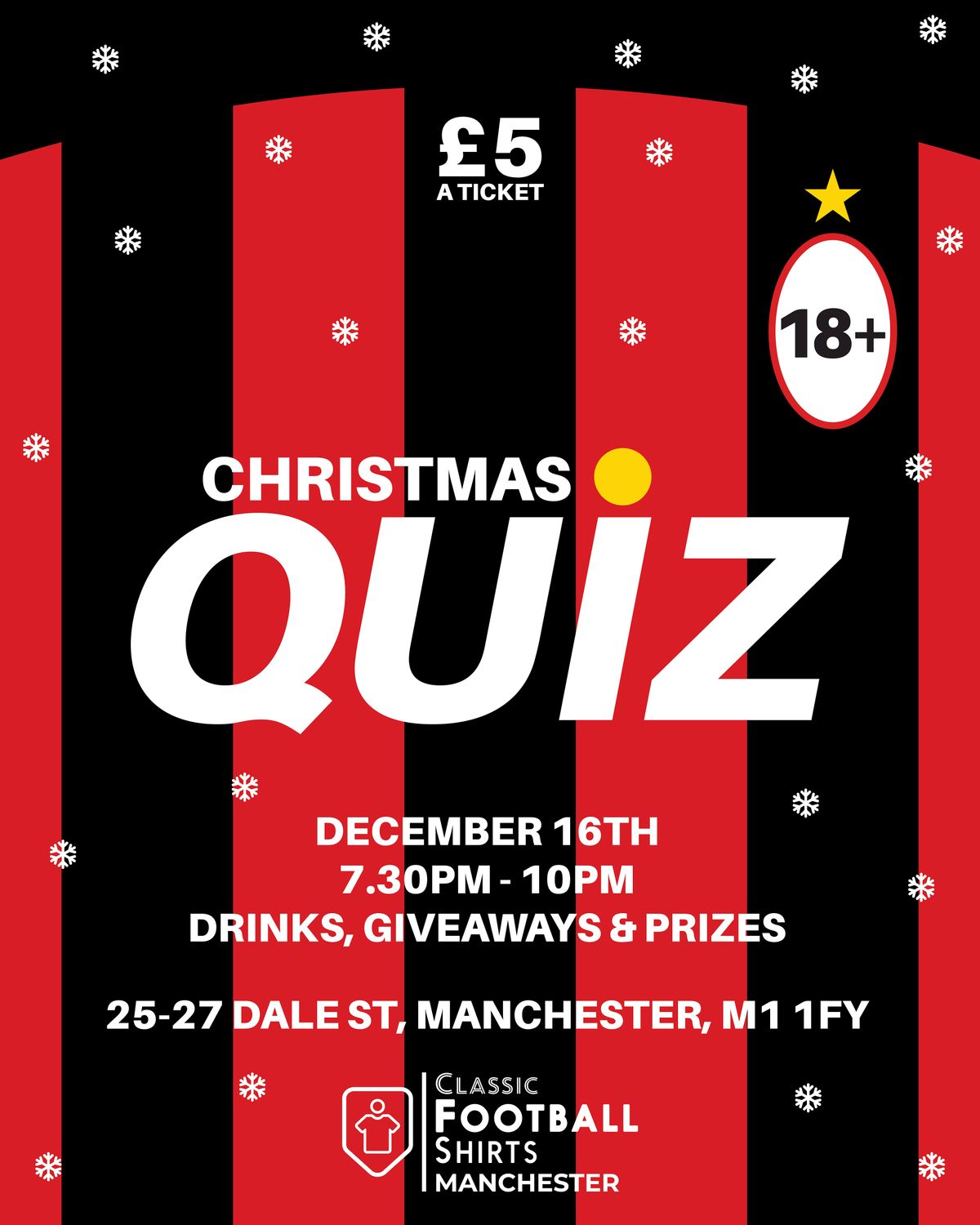 Classic Football Shirts Christmas Quiz Manchester
