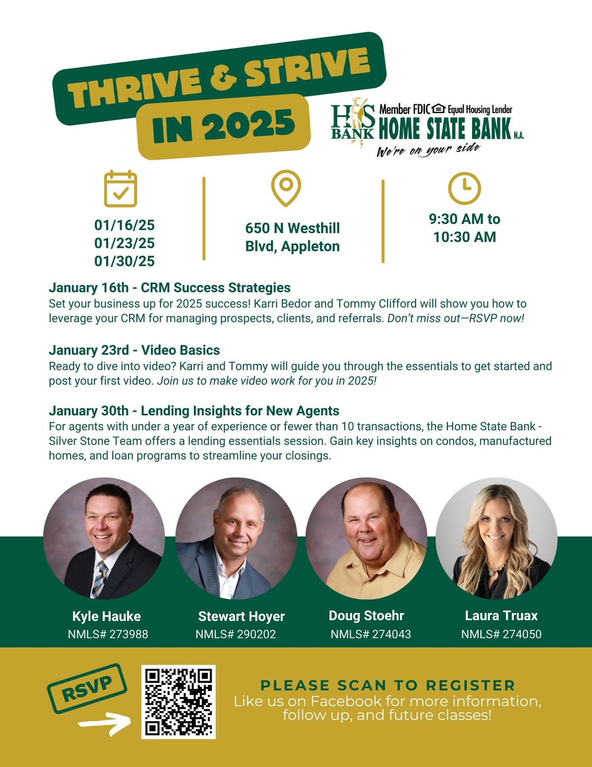 THRIVE AND STRIVE IN 2025! 3 Great Opportunities to kick off your 2025