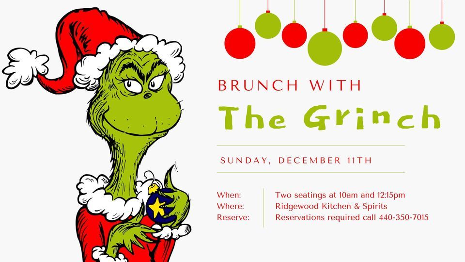 Brunch with The Grinch Ridgewood Kitchen & Spirits, Mentor, OH