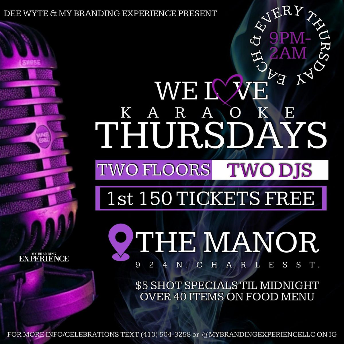 Karaoke Thursdays | 150 Free Tickets | $5 Drink Specials | Good Food