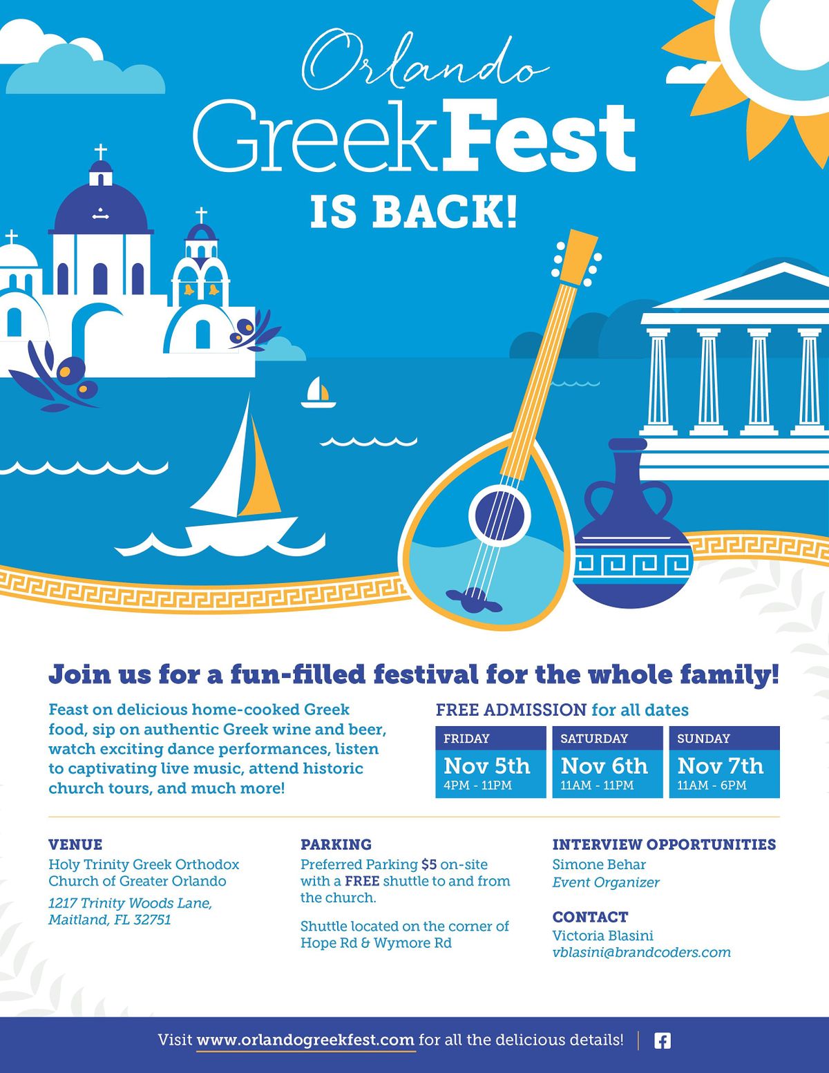 Orlando Greek Festival 2021 Holy Trinity Greek Orthodox of Greater