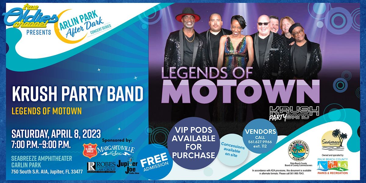 Carlin Park After Dark Concert Series w/ Krush Party Band a Motown