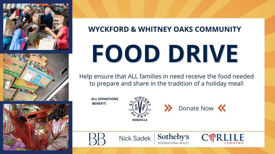 WYCKFORD & WHITNEY OAKS COMMUNITY FOOD DRIVE BENEFITING ST. VINCENT