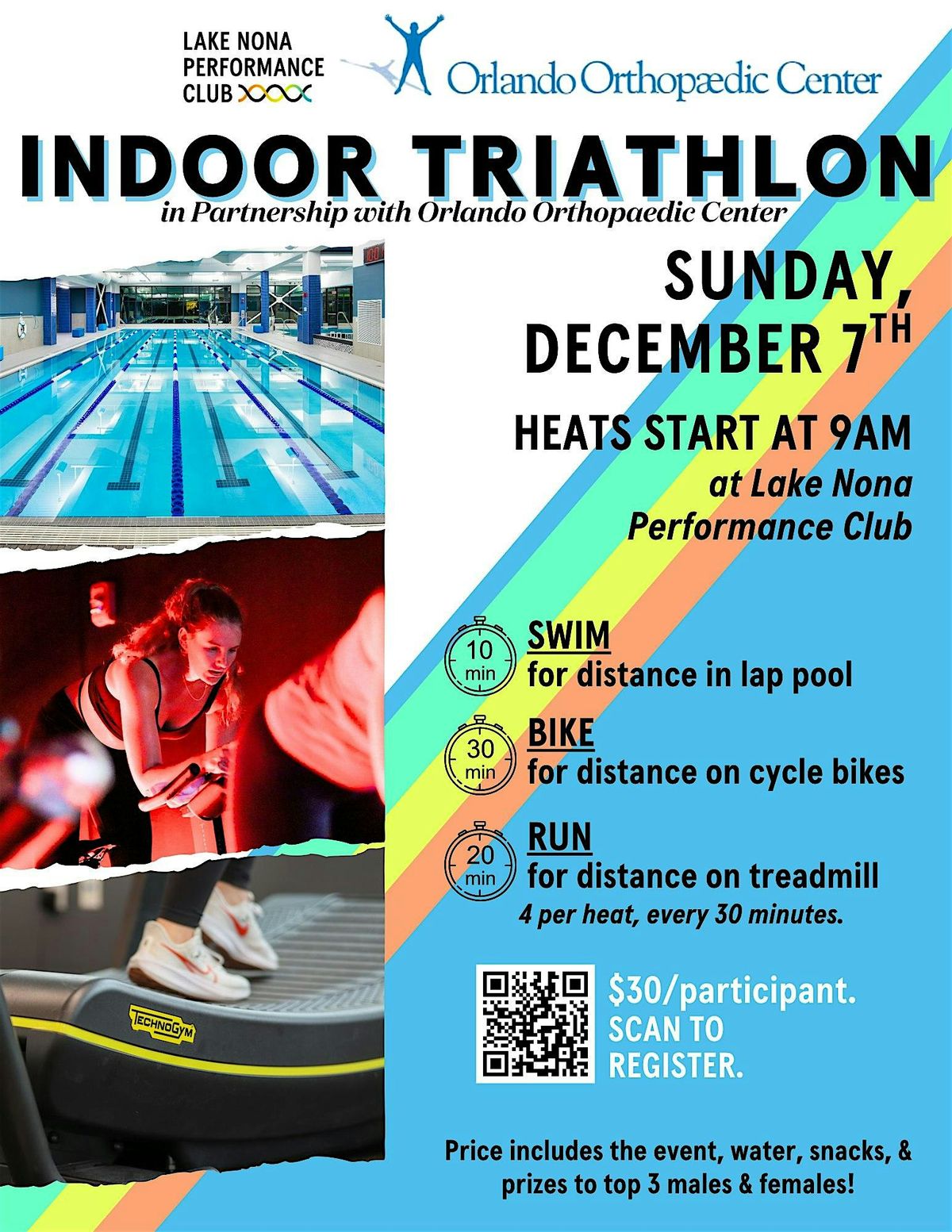 Indoor Triathlon sponsored by Orlando Orthopaedic Center and LNPC
