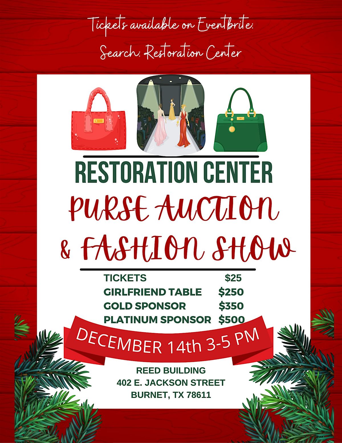 Restoration Center Purse Auction Fundraiser