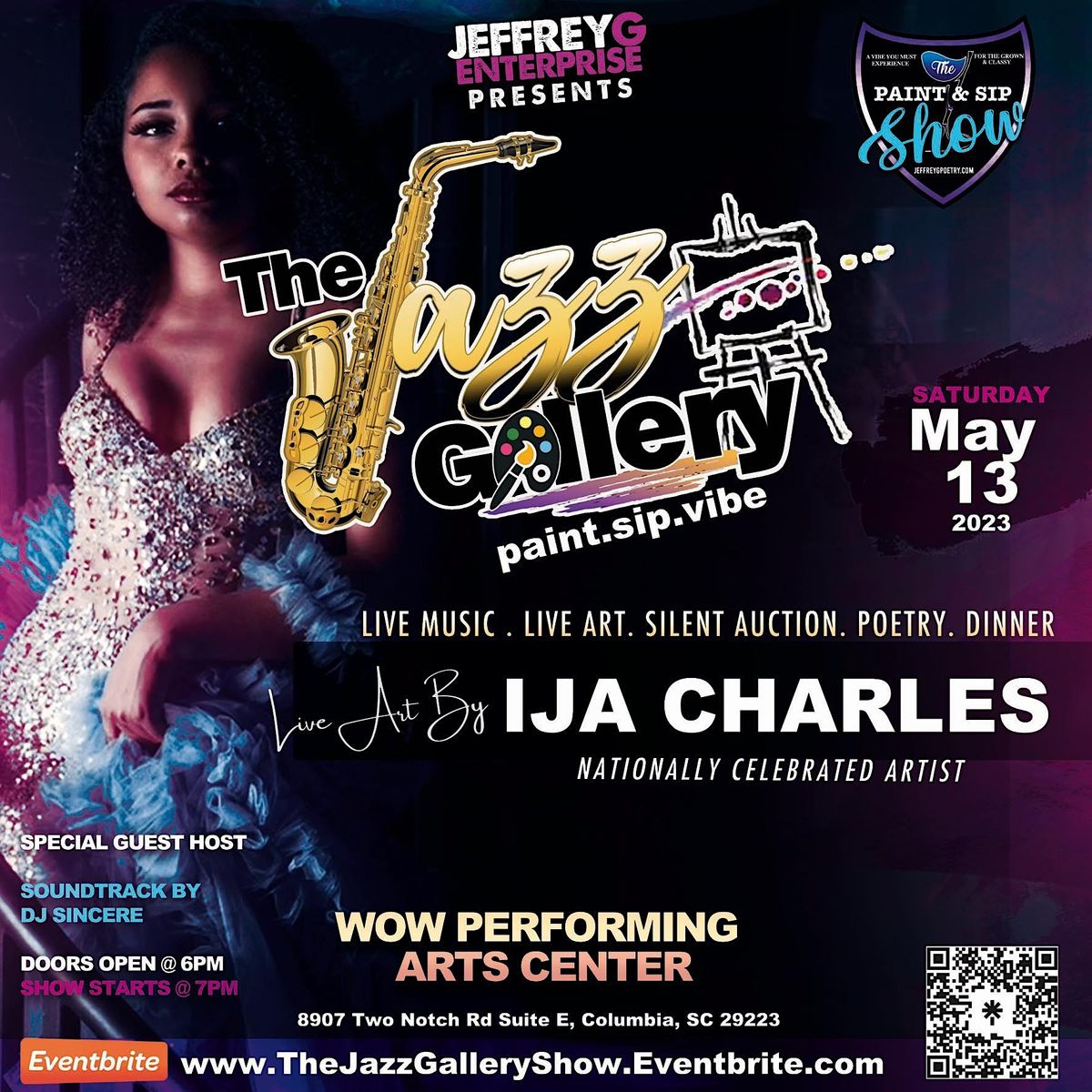 The Paint N Sip Show PRESENTS The Jazz Gallery Featuring IJA CHARLES at ...