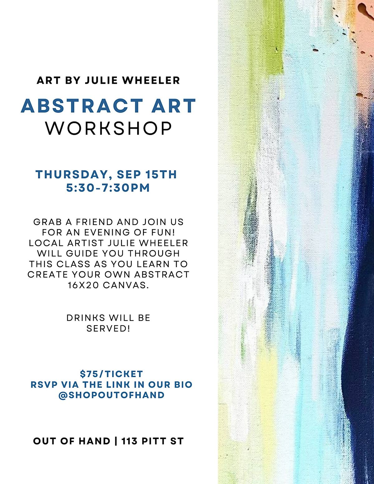 Abstract Painting Workshop | Out of Hand, Mount Pleasant, SC ...