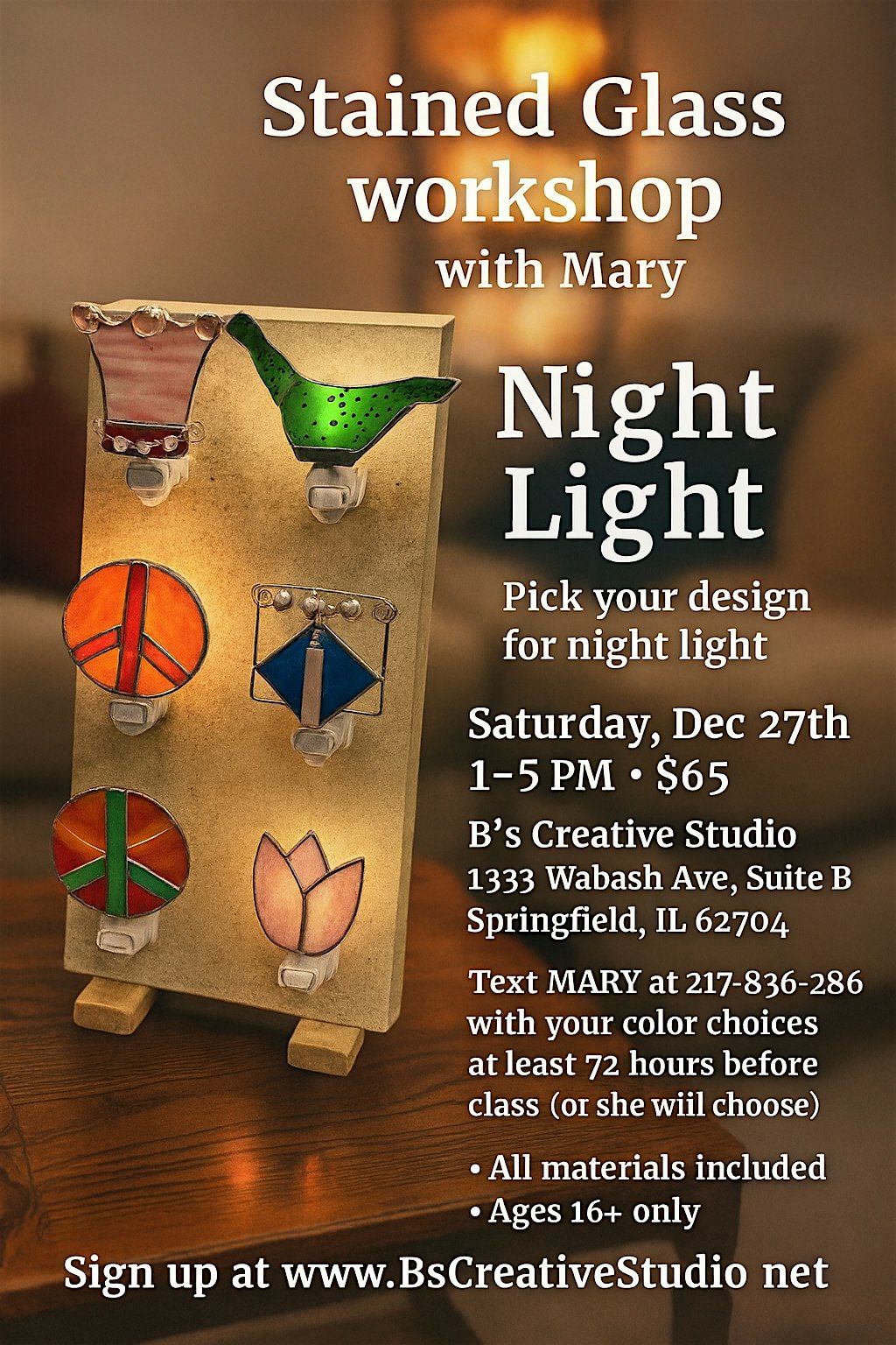 Stained Glass Christmas Night Lights