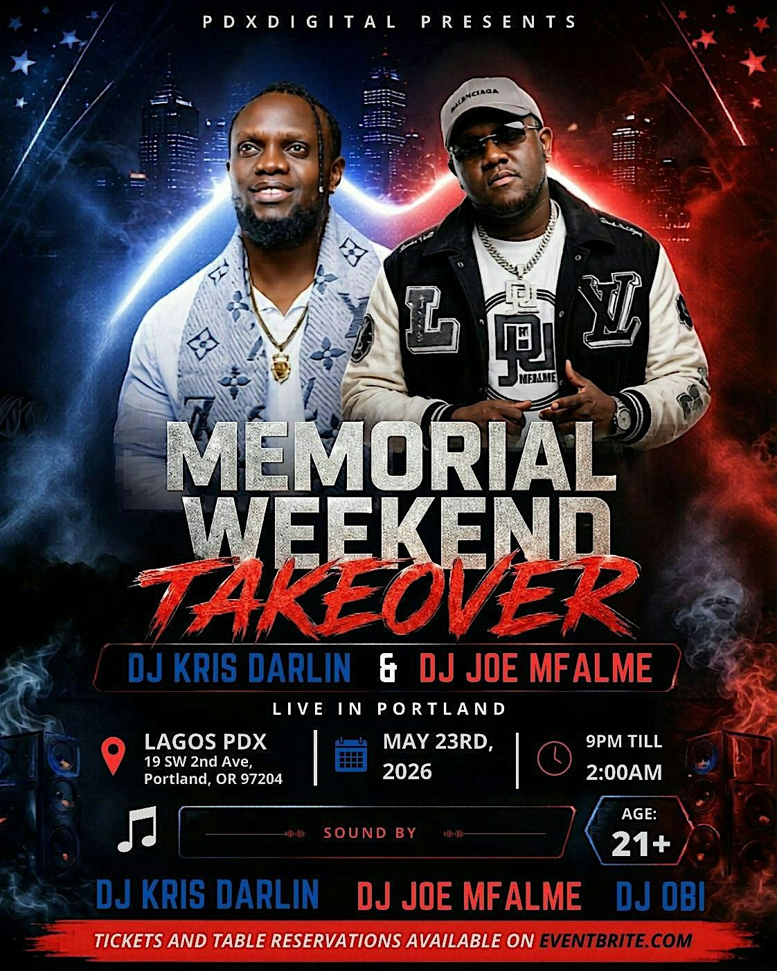 Memorial Weekend Takeover with DJ Kris Darlin & DJ Joe Mfalme Live in PDX