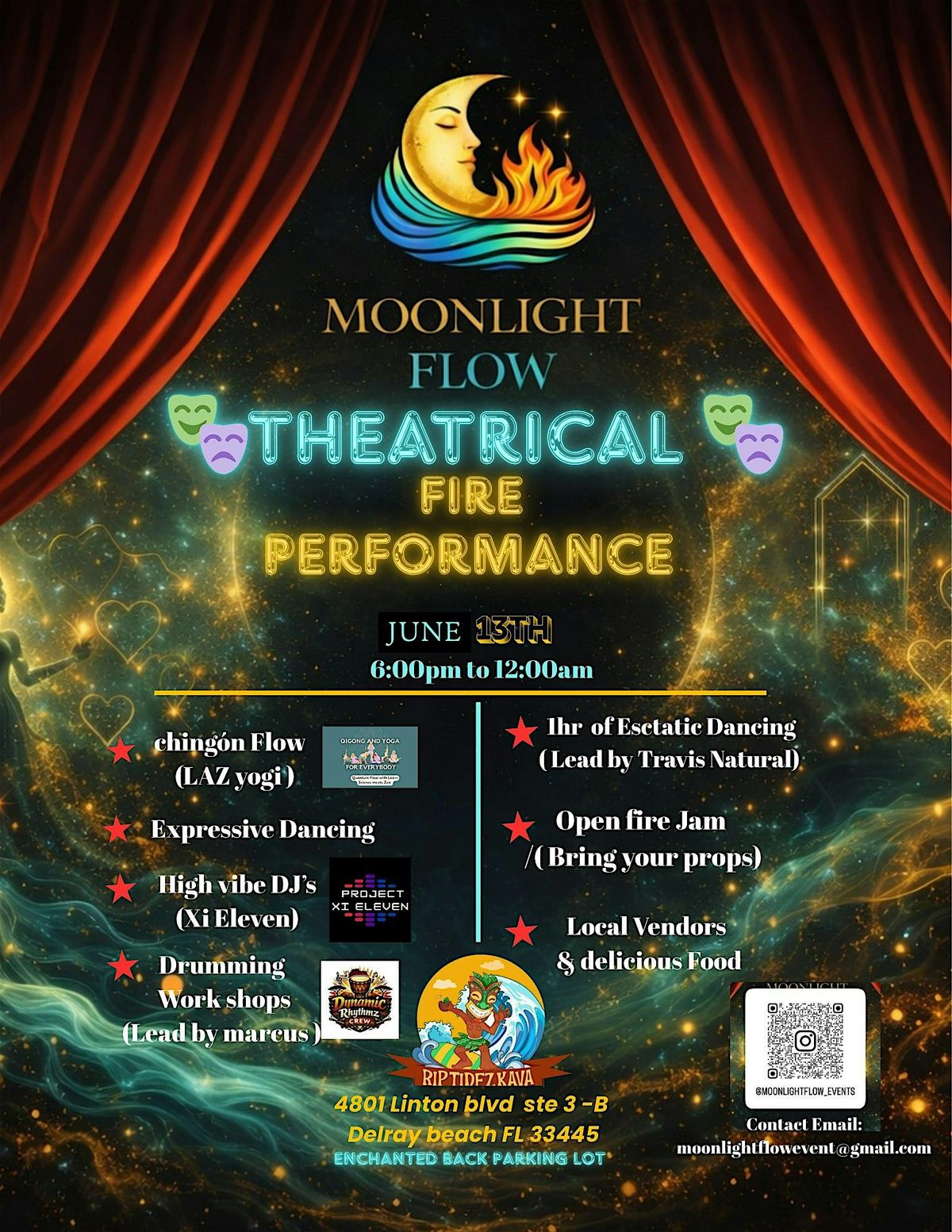 MOONLIGHT FLOW EVENT(THE MIRROR ) THEATRICAL FIRE PERFORMANCE & MORE