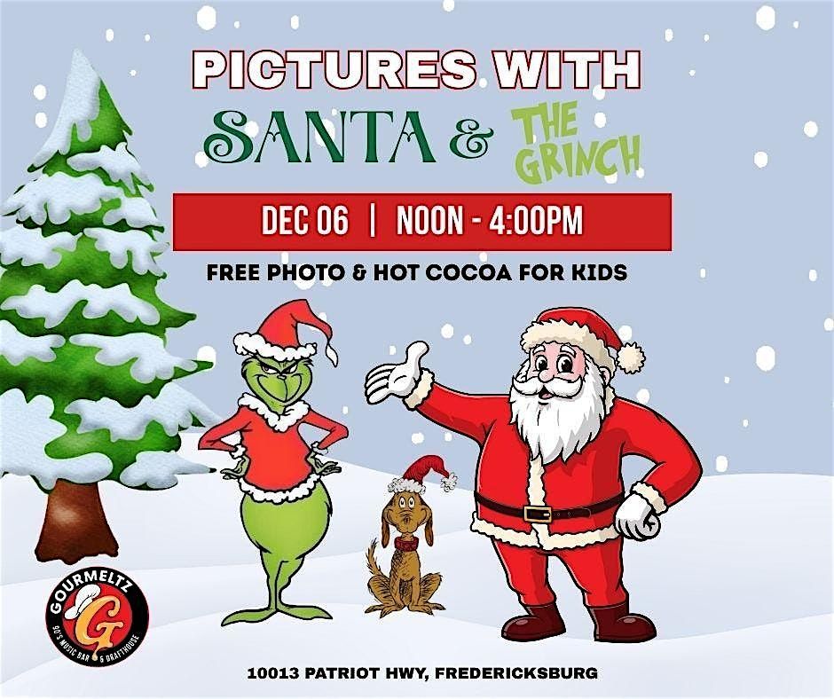 Pictures with Santa, the Grinch & Max at Gourmeltz