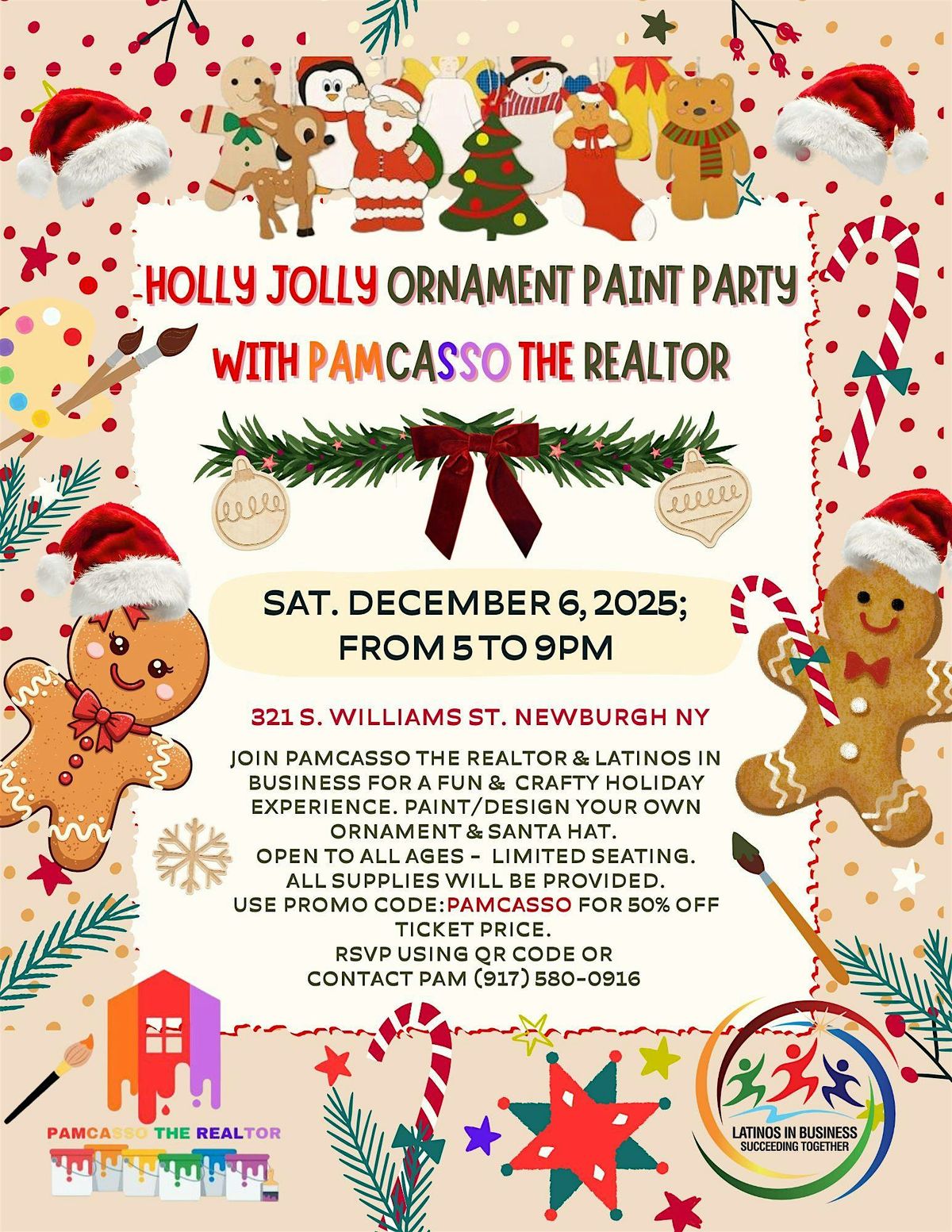 HOLLY JOLLY PAINT PARTY WITH PAMCASSO THE REALTOR