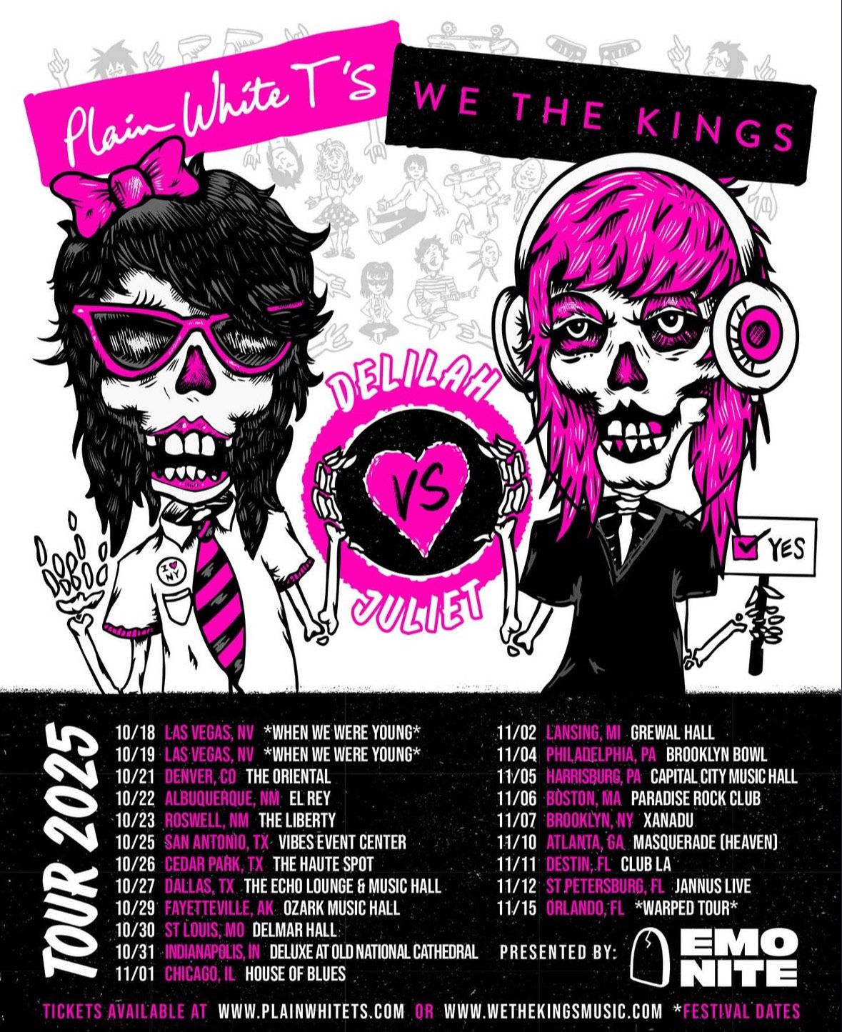 Delilah vs. Juliet with Plain White Ts and We The Kings at Deluxe at Old National Centre