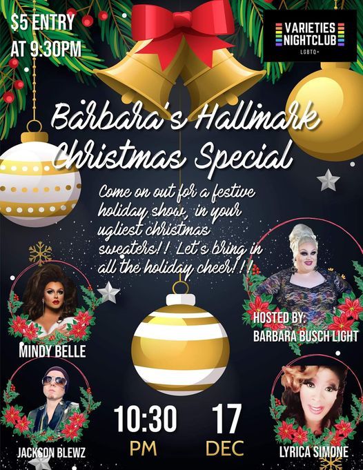 Free Christmas Events 2022 Davenport Iowa Barbaras Hallmark Christmas Special | Varieties Nightclub, Davenport, Ia |  December 17, 2021