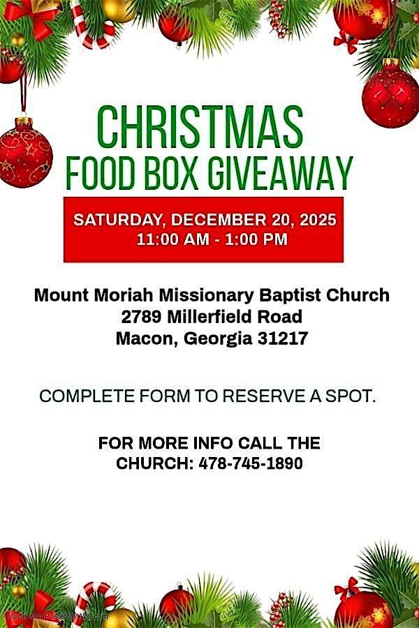 CHRISTMAS FOOD BOX GIVEAWAY