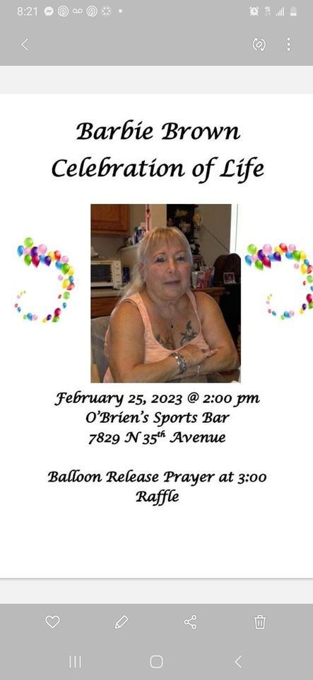 Barbies Celebration of life | OBriens Sports-bar, Phoenix, AZ