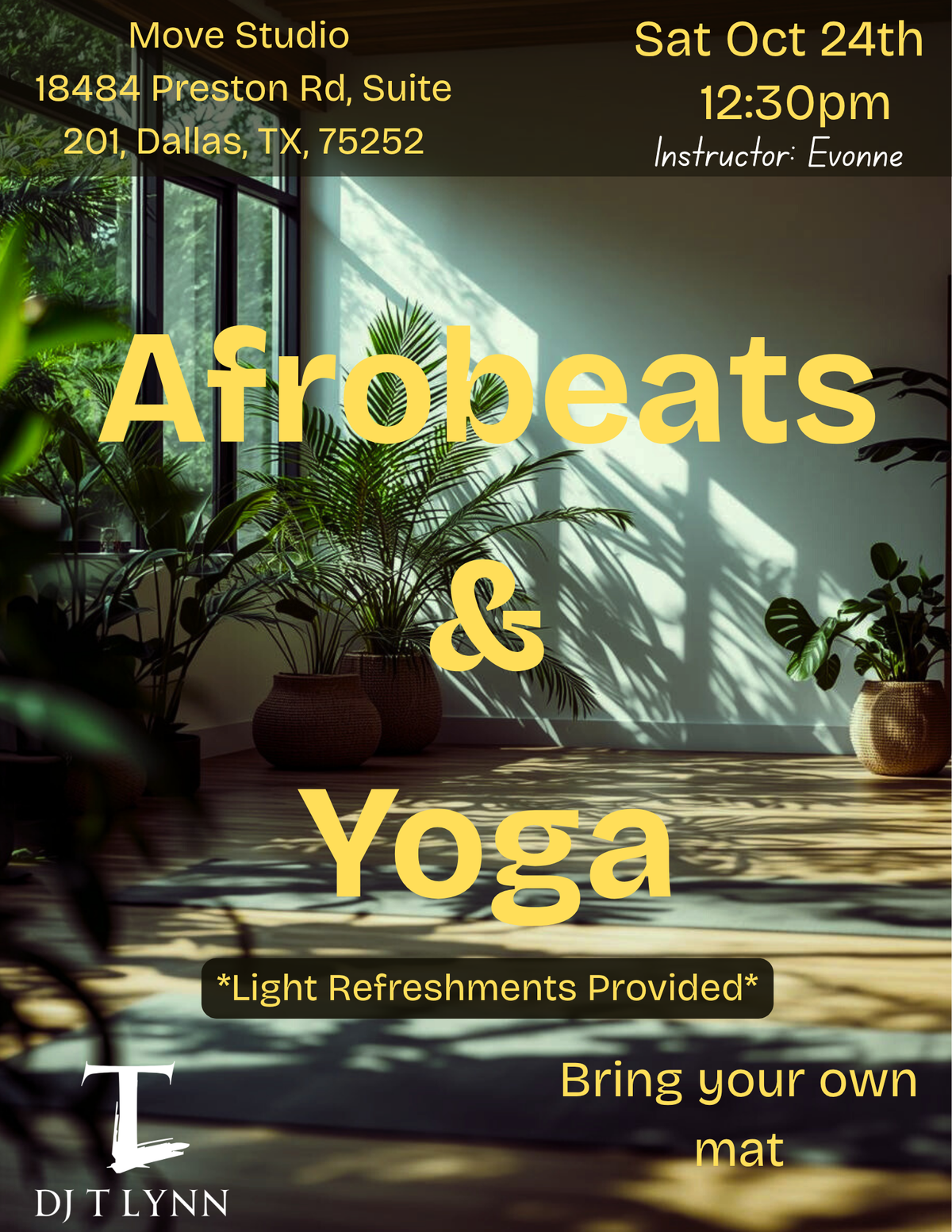 Afrobeats & Yoga: Dallas at MoveStudio, Addison on 24th October, 2026