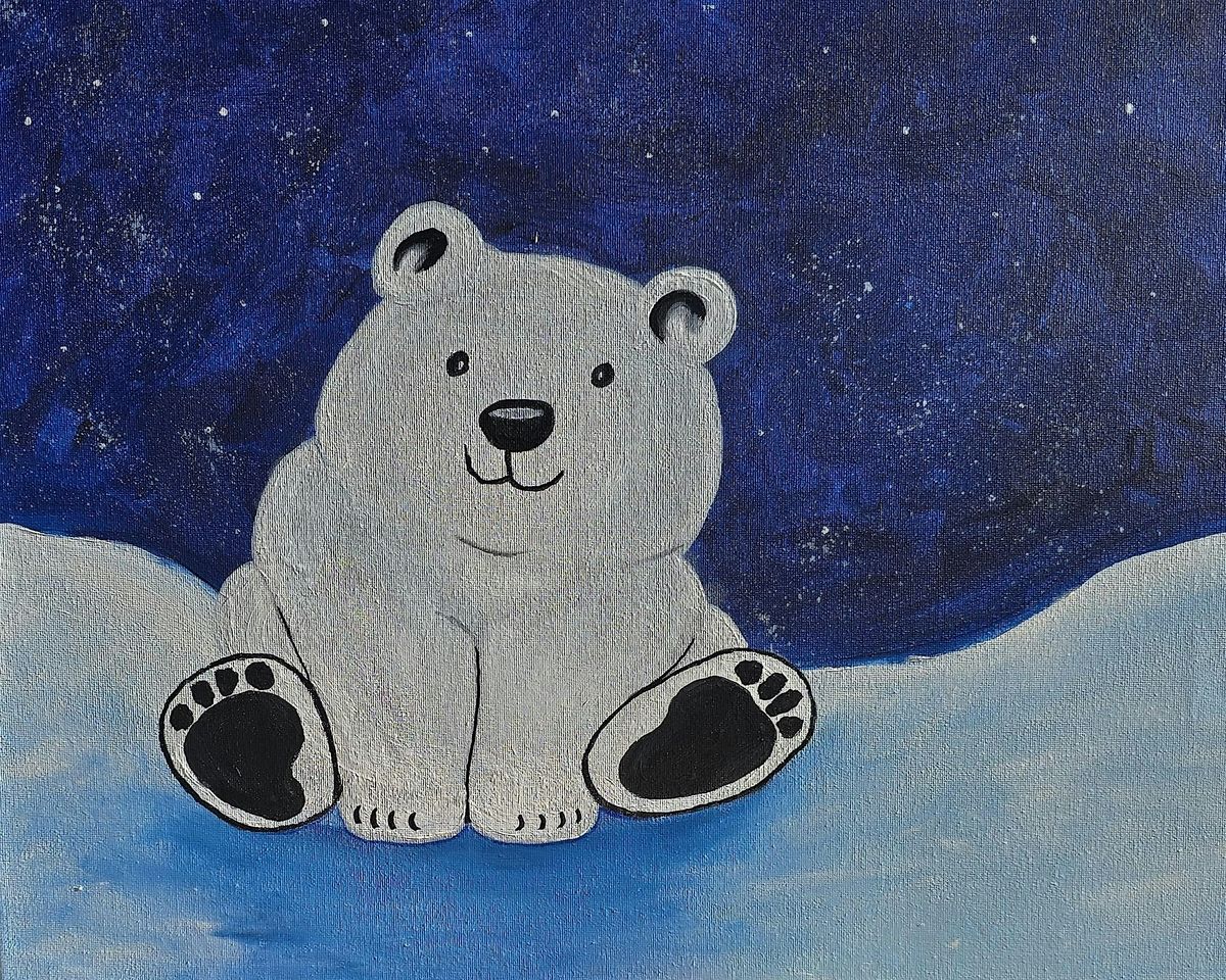 Create you very on animal encounter with this adorable Polar Bear Cub paint