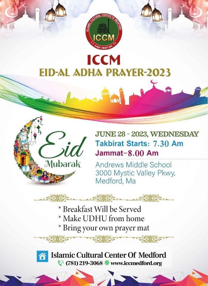 ICCM Eid Al Adha Prayer-2023 | Andrews Middle School, Medford, MA ...