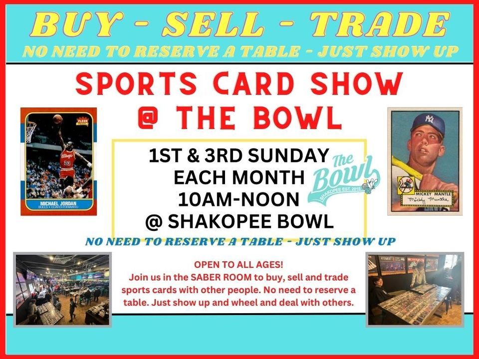 Sports Card Show at The Bowl Shakopee Bowl March 17, 2024