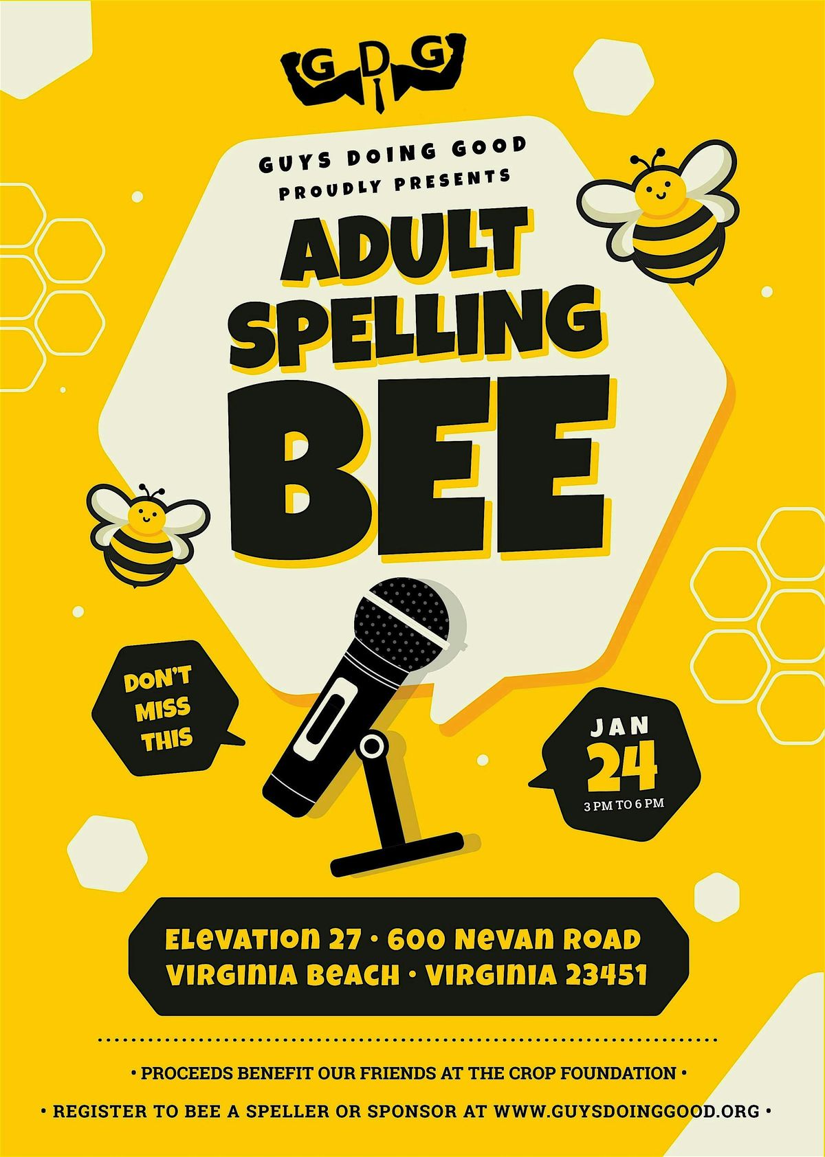 2026 Guys Doing Good Adult Spelling Bee