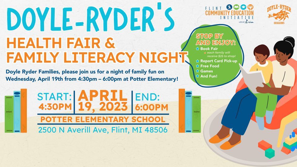 Doyle Ryders Health Fair & Literacy Night Potter School, Flint, MI