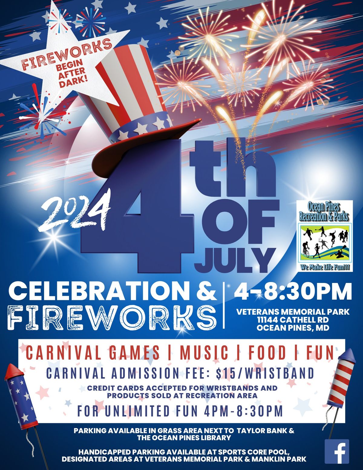 July 4th Celebration & Fireworks | Veterans Memorial Park, Ocean Pines ...