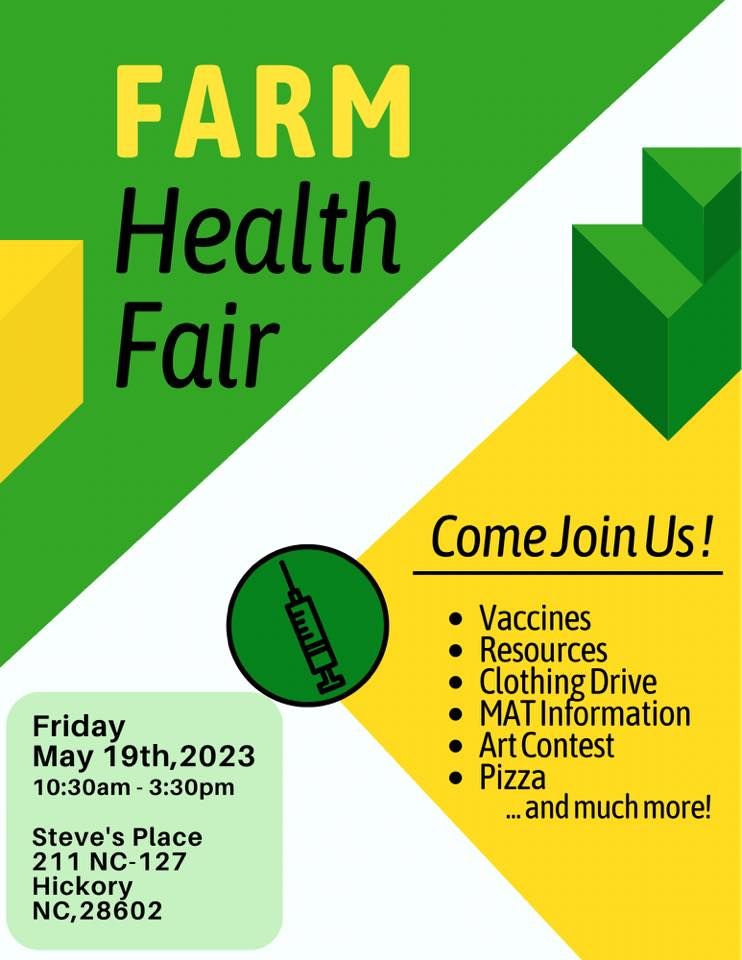 FARM Health Fair Steve's Place, Hickory, NC May 19, 2023