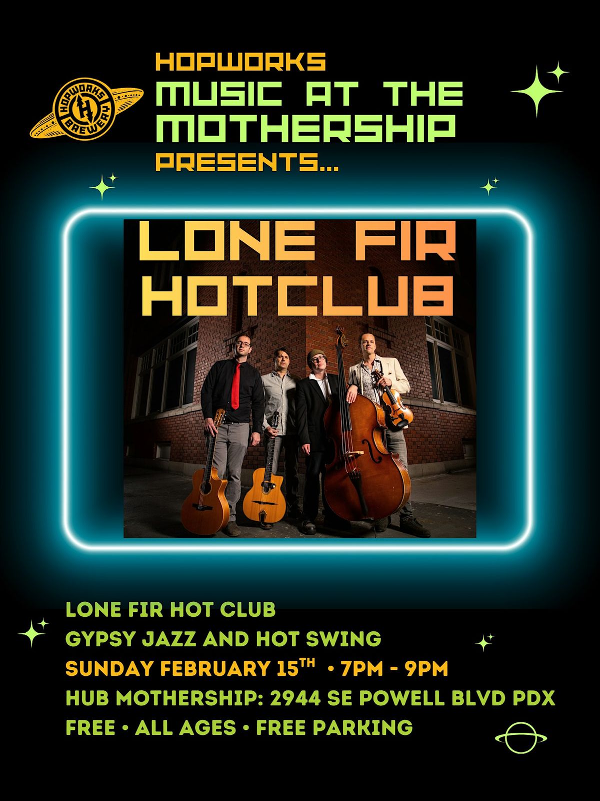 Lone Fir Hot Club @ Hopworks Brewery