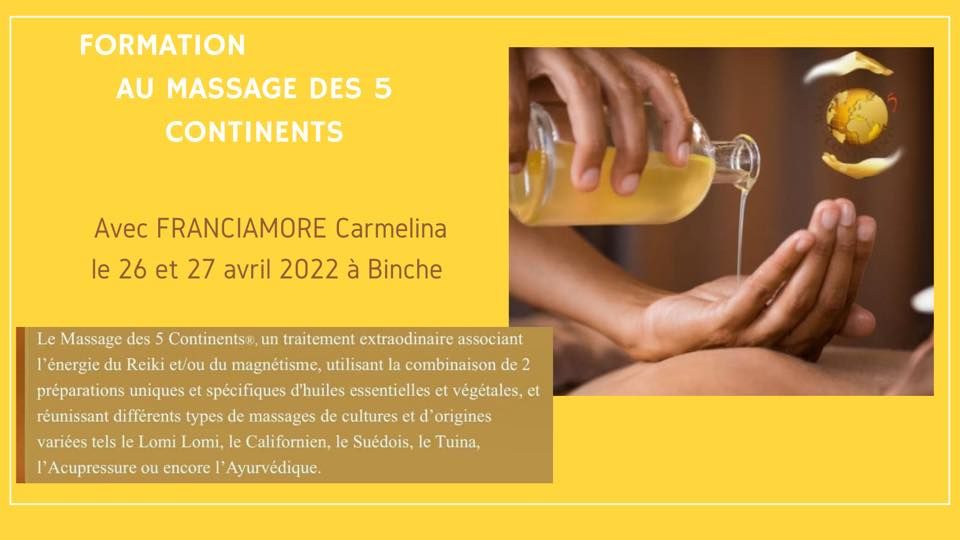 Formation Au Massage Des 5 Continents Binche April 26 To April 27