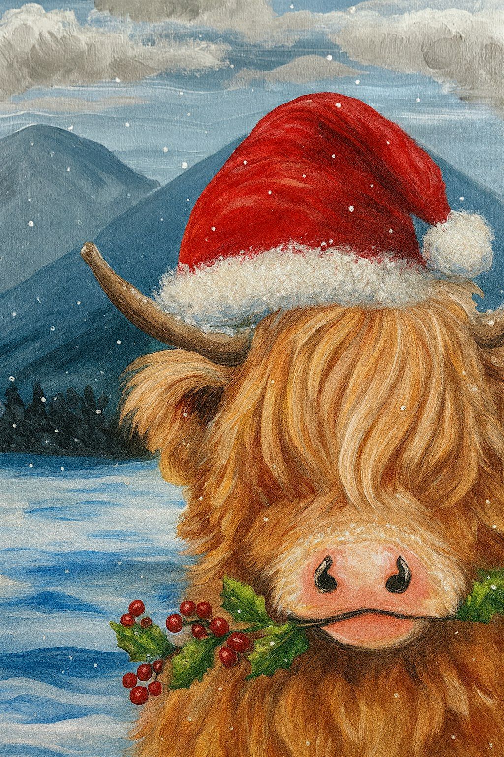 Yuletide Cow Sip & Paint