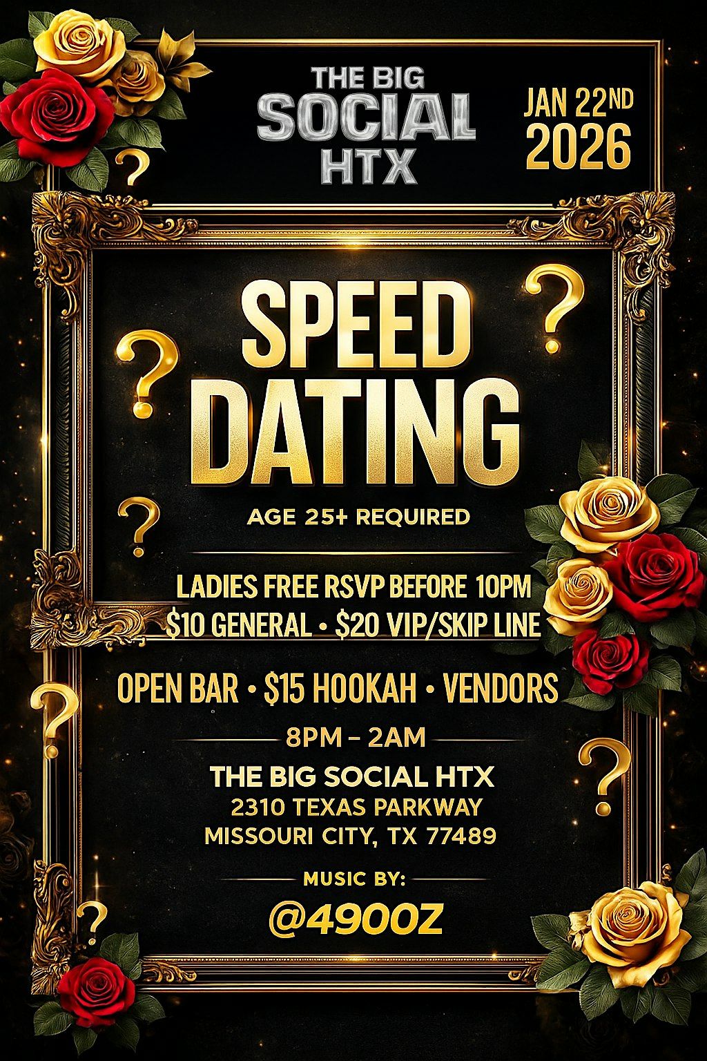 The Big Social HTX - 25 + Speed Dating & $1 Wings