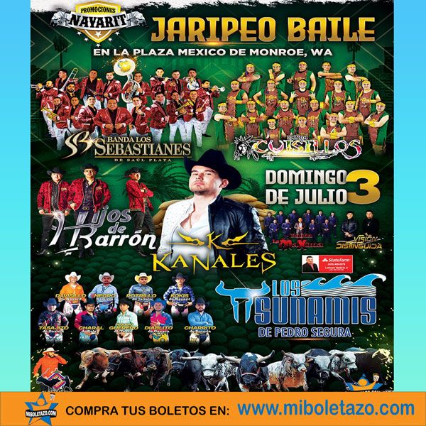 Jaripeo Baile con Banda Los Sebastianes y Kanales en Plaza Mexico de