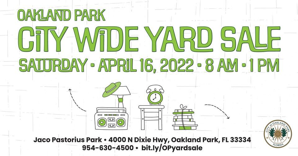 City Wide Yard Sale Jaco Pastorius Park, Coconut Creek, FL April 16
