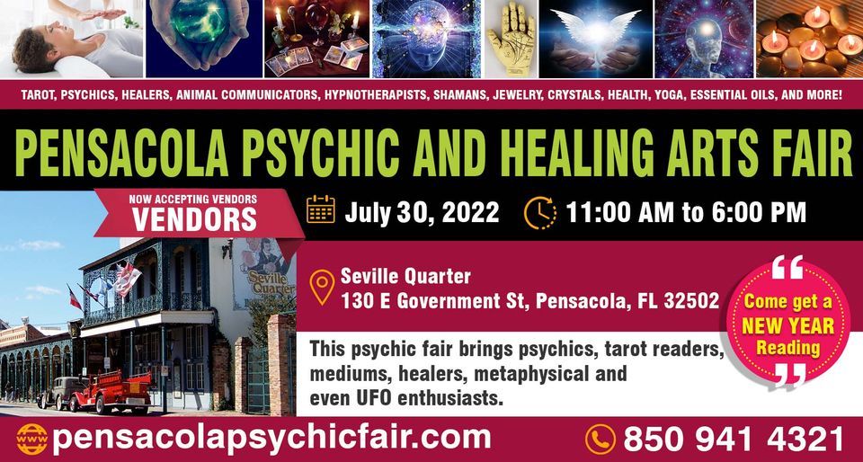 Pensacola Psychic Fair | Seville Quarter, Pensacola, FL | July 30, 2022 Pensacola Psychic Fair | Seville Quarter, Pensacola, FL | July 30, 2022